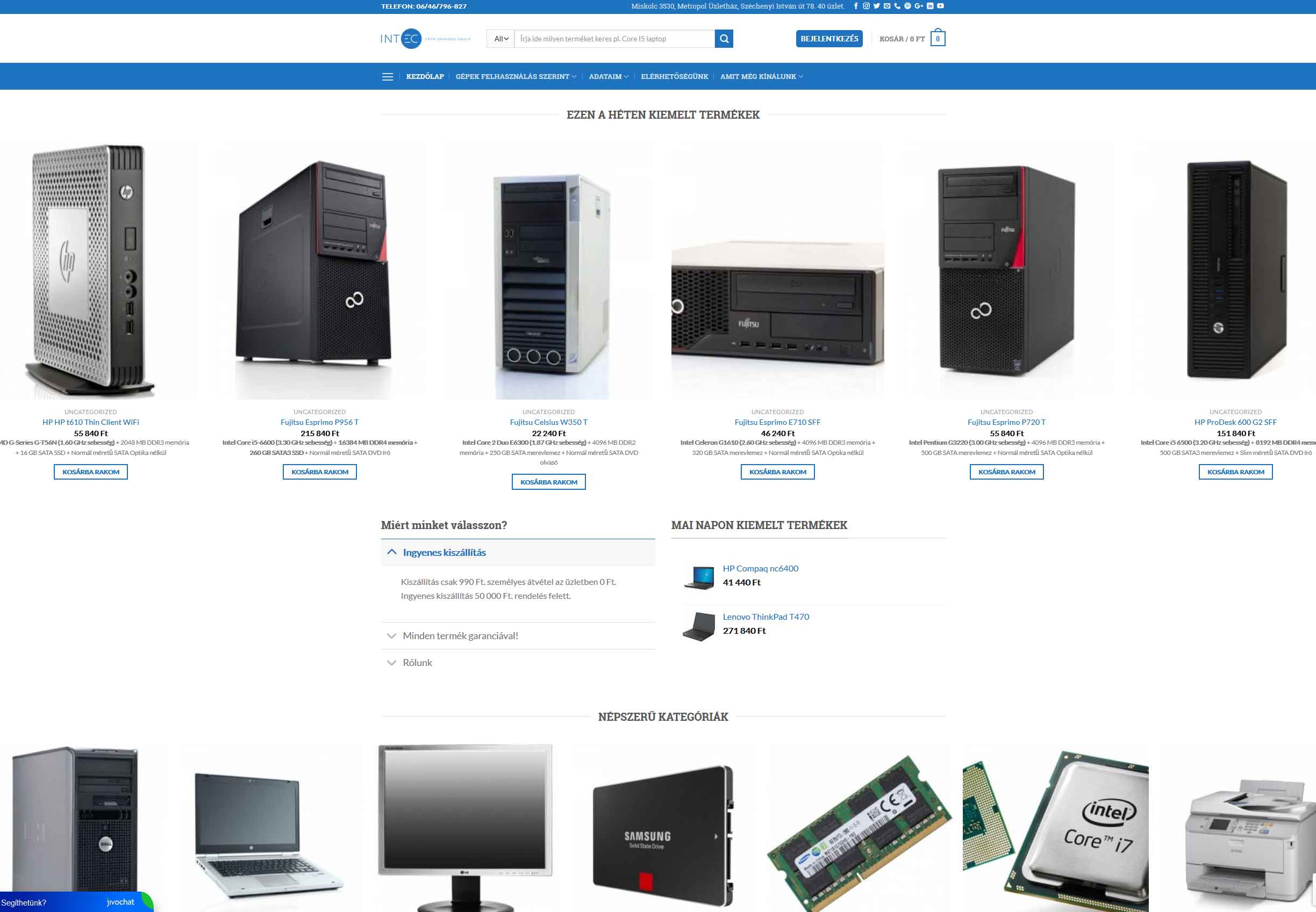 Felújított, használt számítógépek, laptopok webáruház