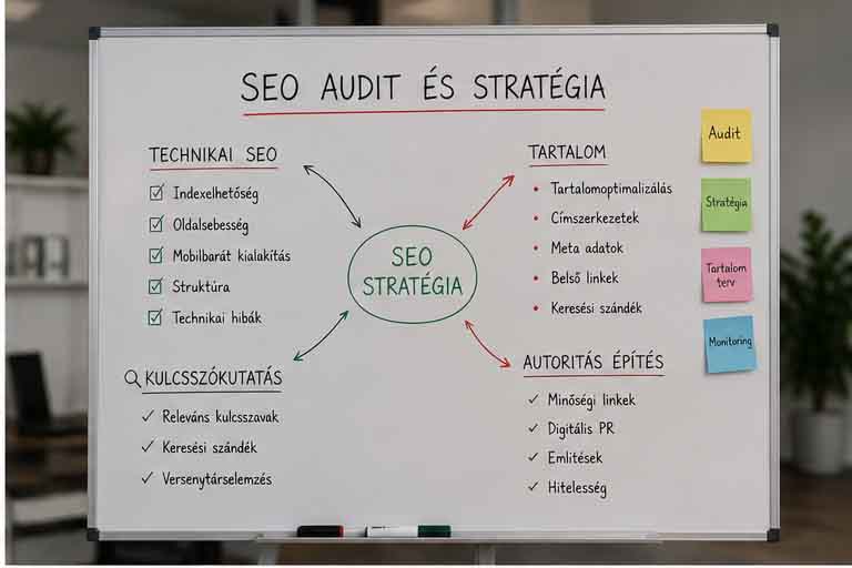 SEO audit technikai keresőoptimalizálás és kulcsszókutatás